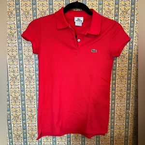 Women’s Red Lacoste Polo